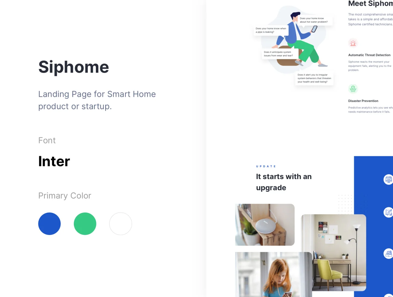 7款预设智能家居产品登陆页面模块模板 Siphome Landing Page for Smart Home Product-ui套件、主页、登录页、着陆页、社交购物、网站、网购、表单-到位啦UI