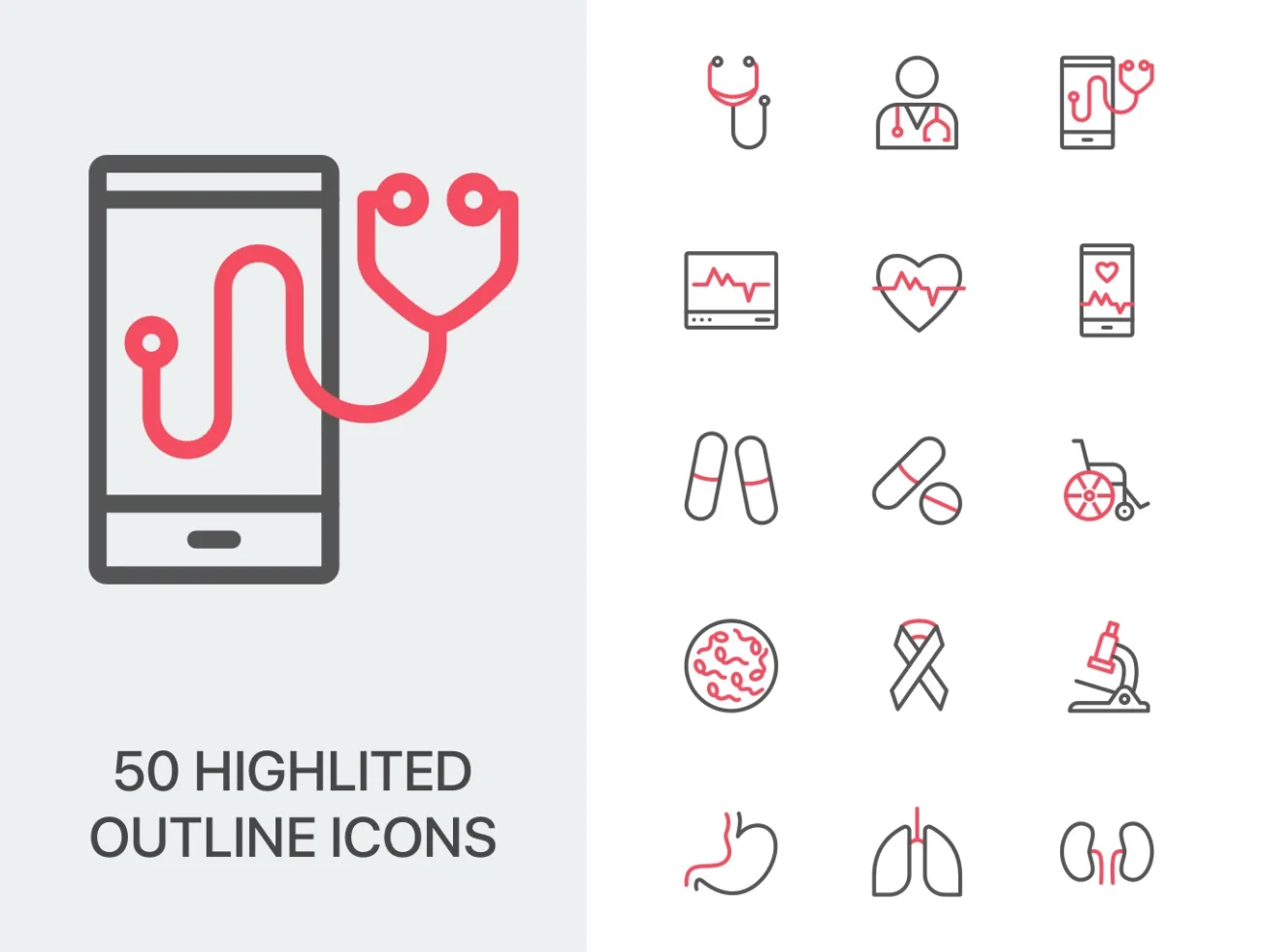 250个健康医疗图标合集 Medical & Health Icons-3D/图标-到位啦UI