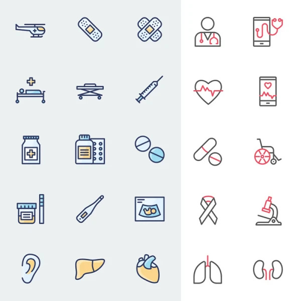 250个健康医疗图标合集 Medical & Health Icons