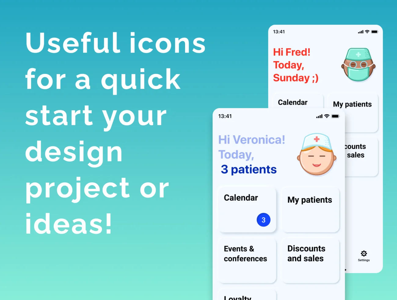 64个多彩趣味医疗健康图标合集 Medical & Healthcare Icons Set-3D/图标-到位啦UI