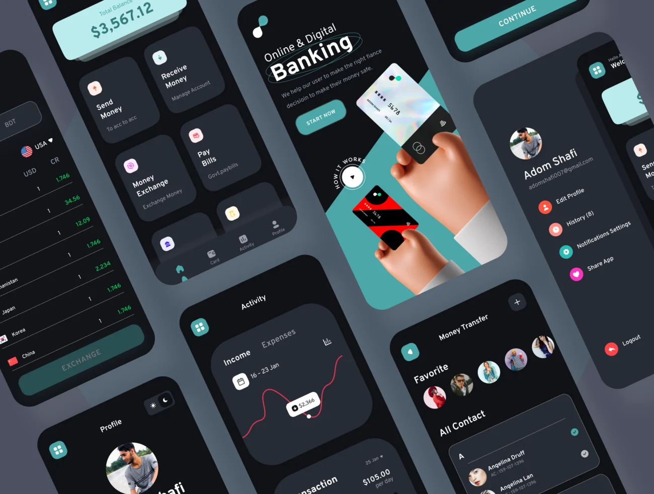 90屏手机银行金融理财电子钱包应用UI设计套件 Bankboo Mobile Banding App Kit插图9