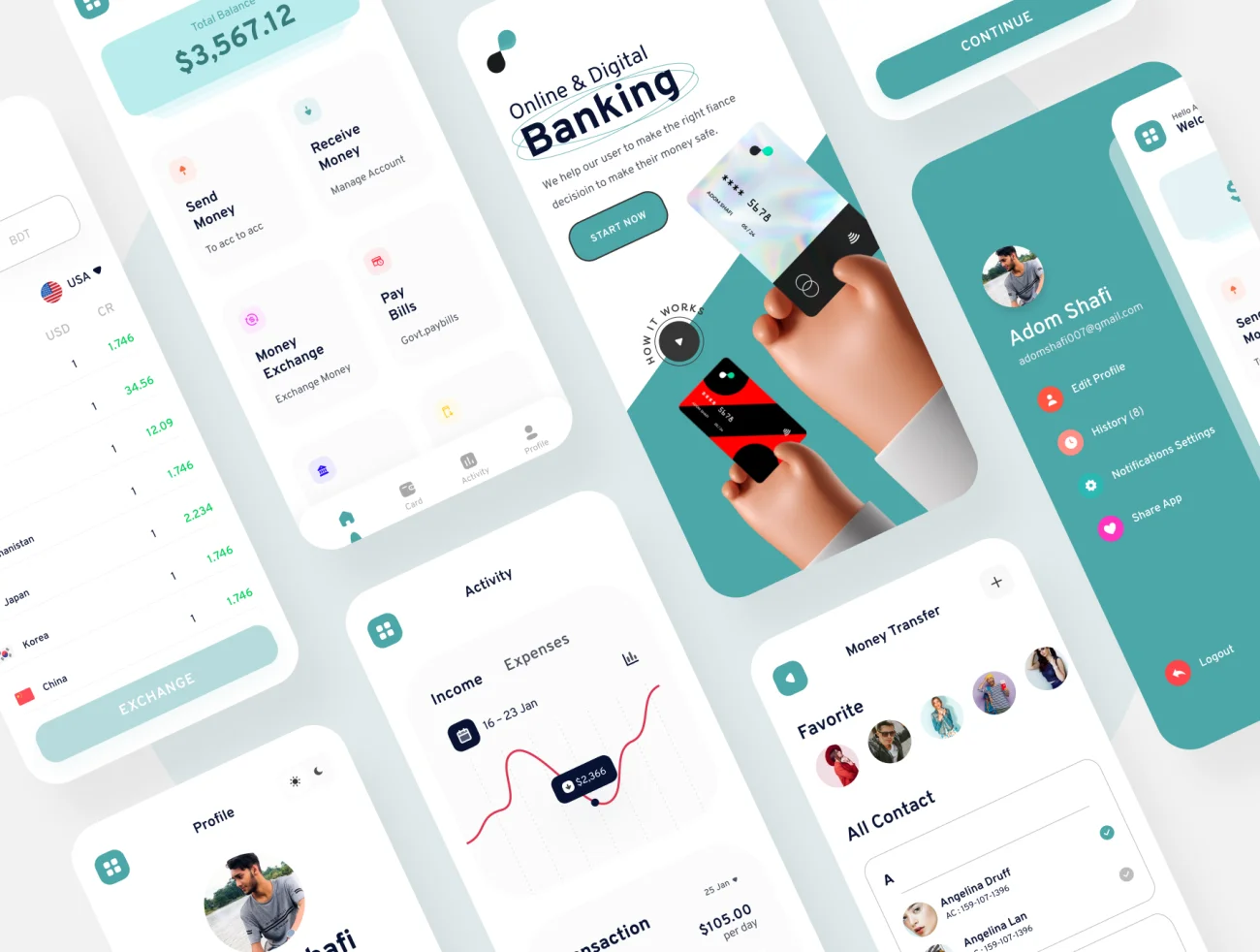 90屏手机银行金融理财电子钱包应用UI设计套件 Bankboo Mobile Banding App Kit插图11
