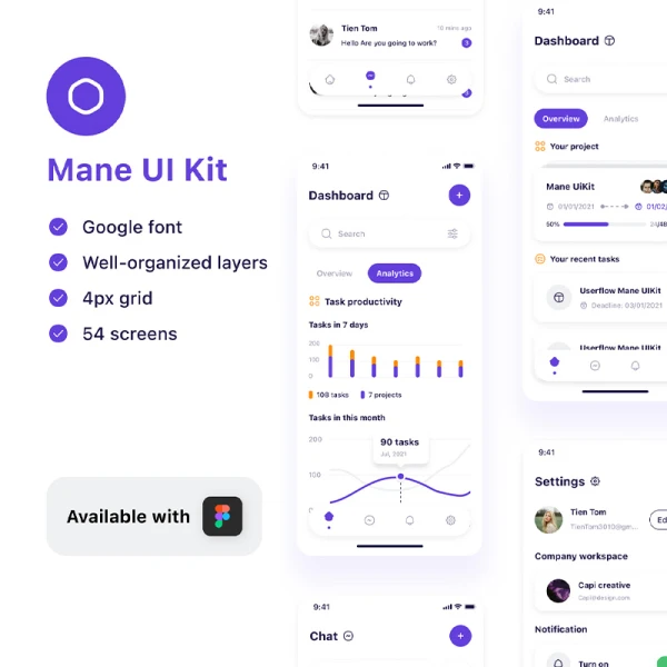 50屏任务计划日程管理应用UI设计套件 Mane Management UI Kit