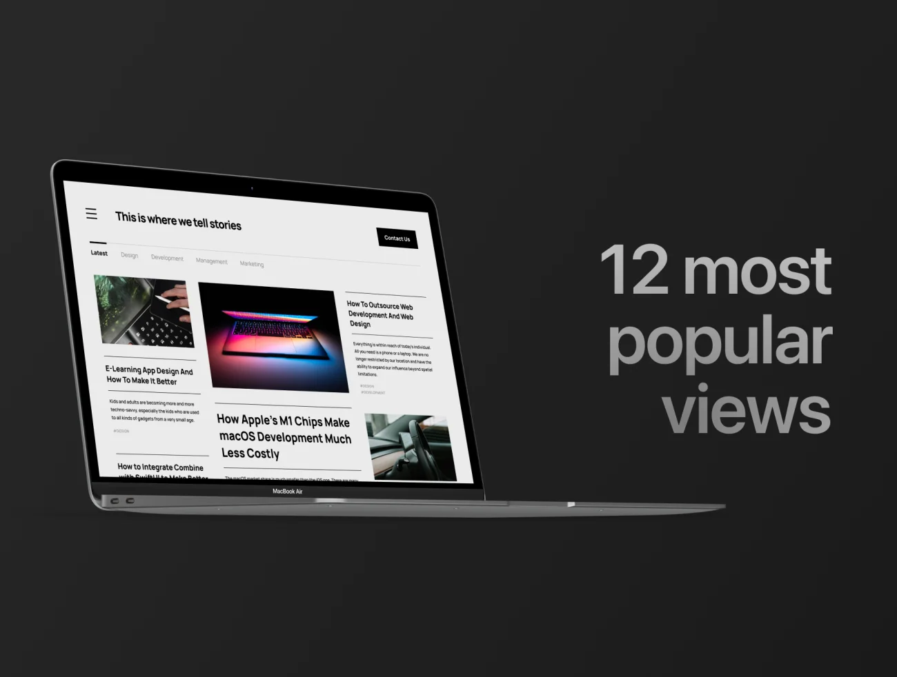 12款流行MacBook Air笔记本电脑展示样机 12 Most Popular MacBook Air Mockups插图3