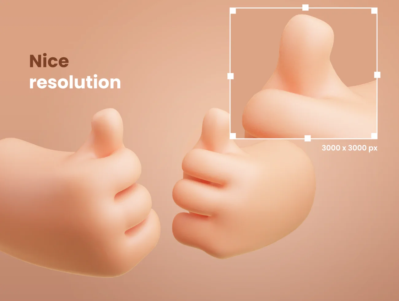 11款胖乎乎可爱小手3D插图图标 Cute 3D Hands插图5