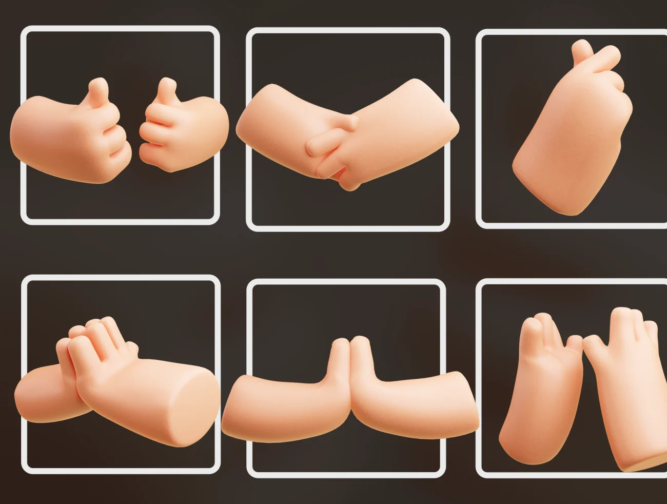 11款胖乎乎可爱小手3D插图图标 Cute 3D Hands插图9
