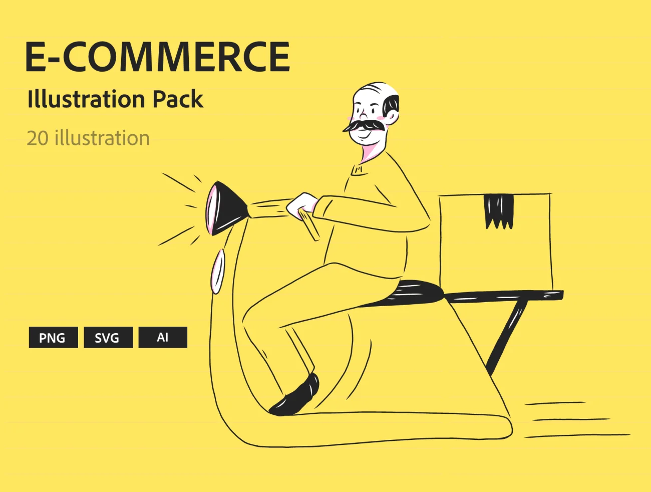 20款手绘漫画风电子商务插图合集 E-commerce Illustration Pack插图1