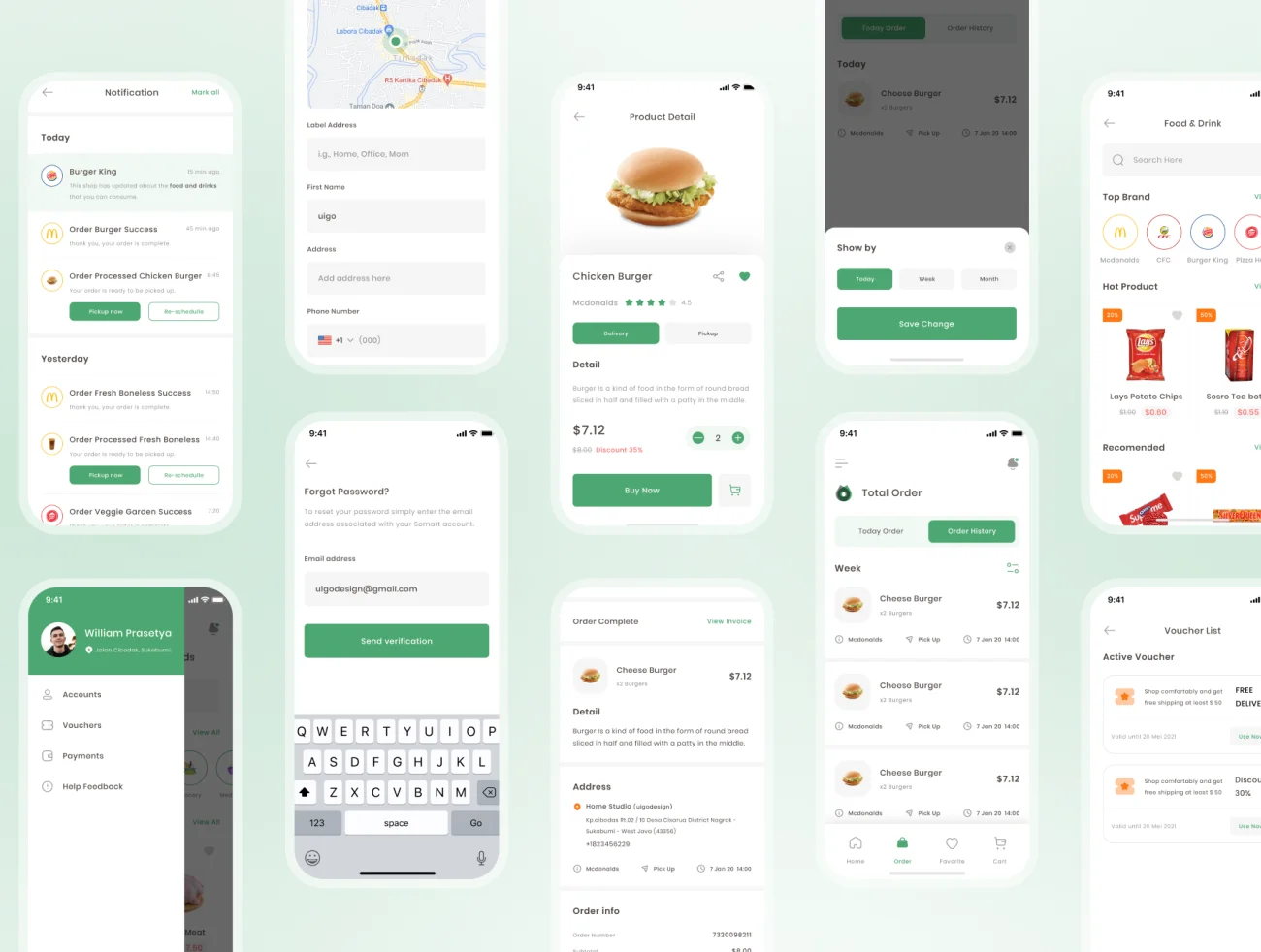 60屏水果蔬菜生鲜百货采购应用UI设计套件 Somart – Grocery App Design插图9