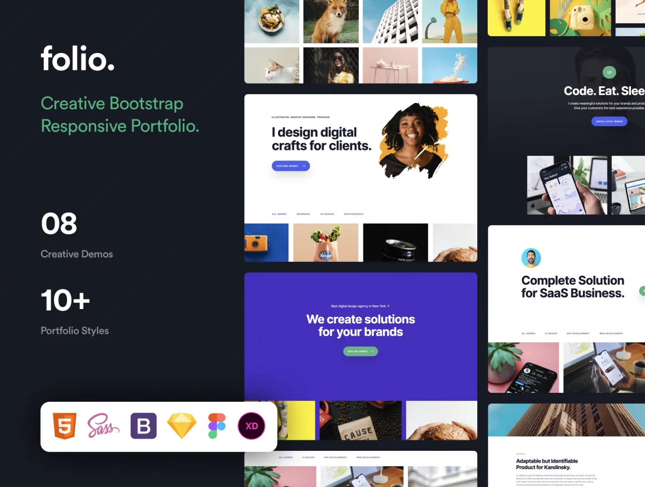 Folio – Bootstrap Portfolio Template-Design插图1