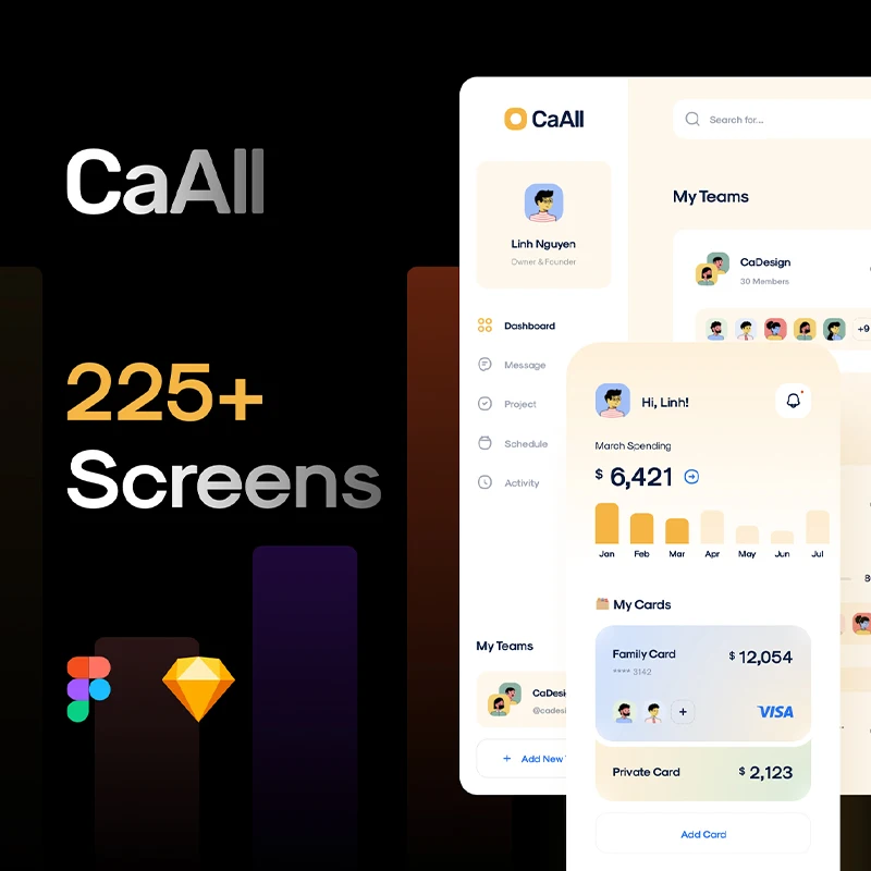 225屏高质量数据可视化应用套件库 CaAll Dashboard & App UI Kit插图17