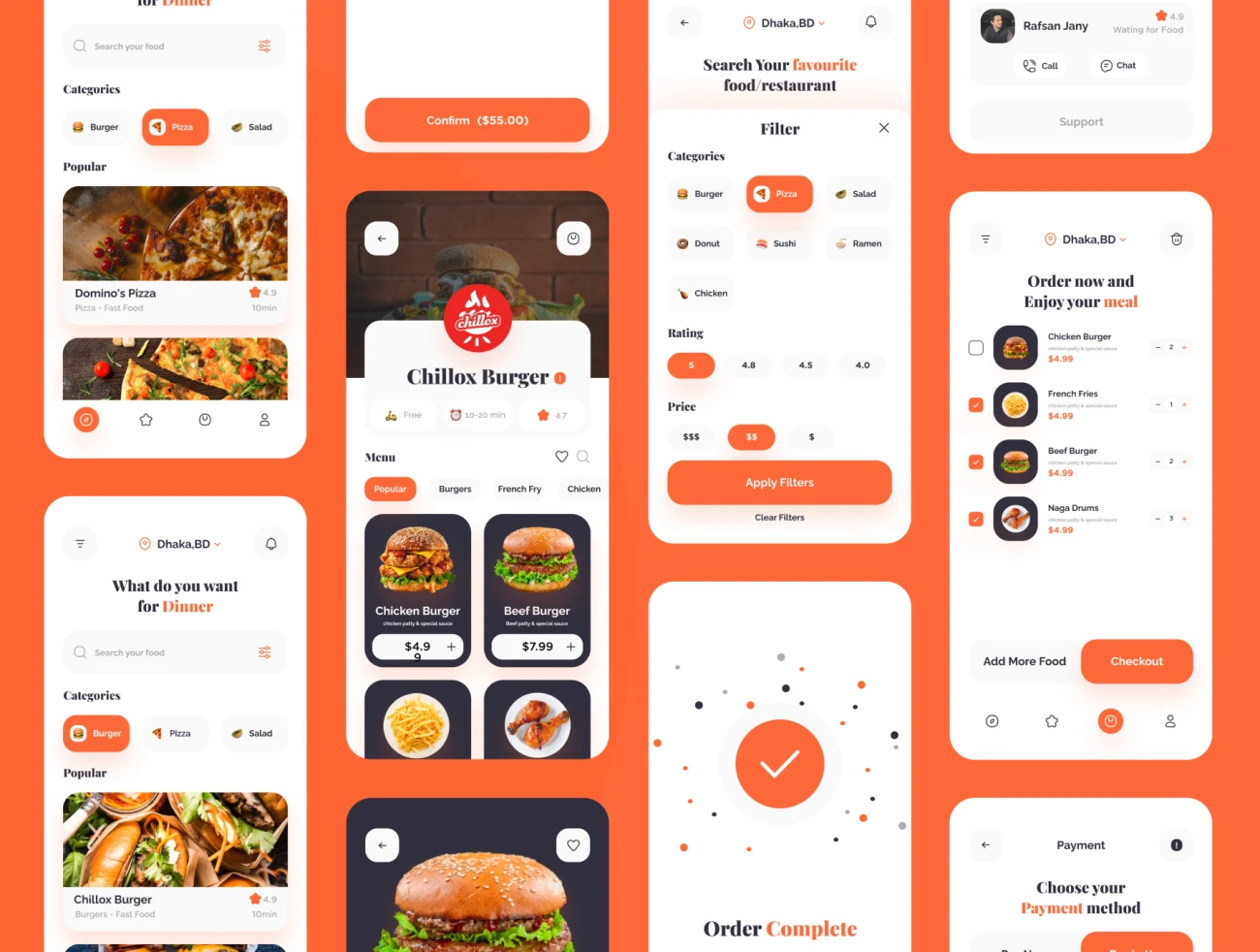 20屏外卖点餐送餐应用设计套件 Ideate Food Delivery App Ui KIt插图5