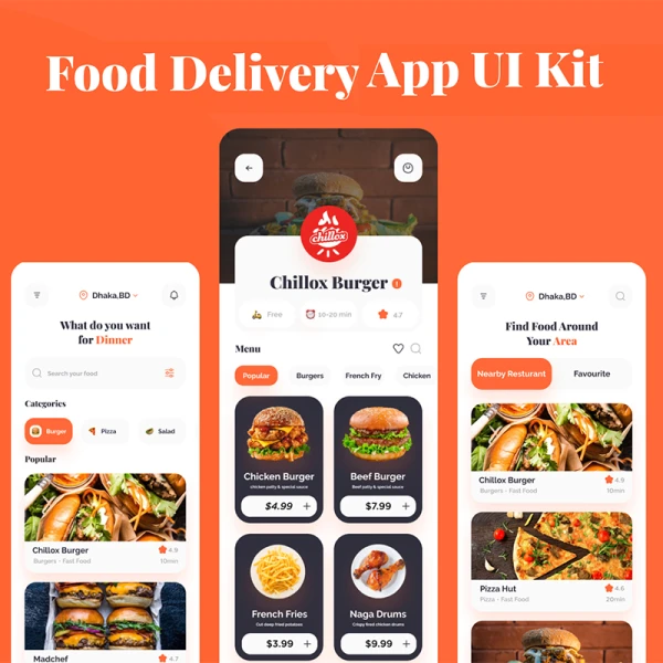 20屏外卖点餐送餐应用设计套件 Ideate Food Delivery App Ui KIt