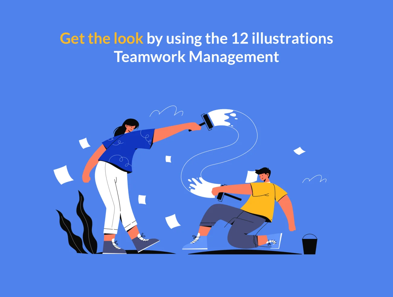 12款团队管理合作矢量插图工作场景 Inteam – Team Management Illustration Set插图1
