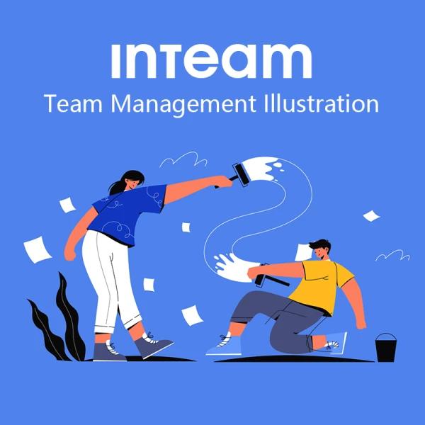 12款团队管理合作矢量插图工作场景 Inteam - Team Management Illustration Set