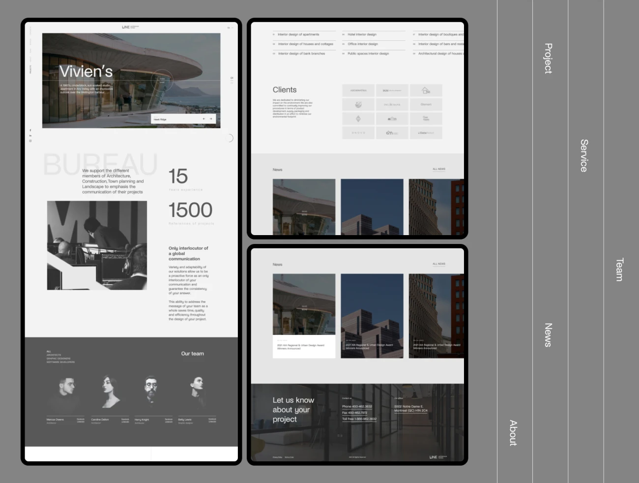 奢华典雅时尚建筑设计机构工作室网站设计模板 LINE architectural bureau – Figma Template插图3