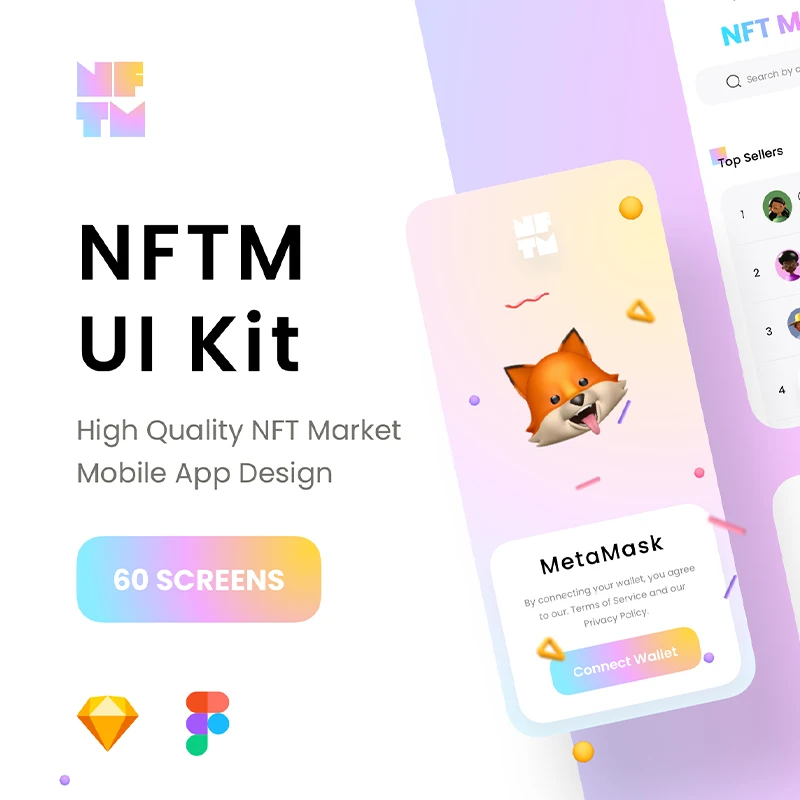 60屏高质量区块链和虚拟货币应用NFT市场交易平台UI设计套件工具包 NFT Market UI Kit插图17