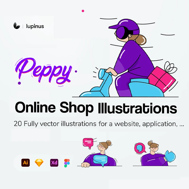 20个独特个性预设购物场景矢量插画合集 Peppy Illustration Kit插图13