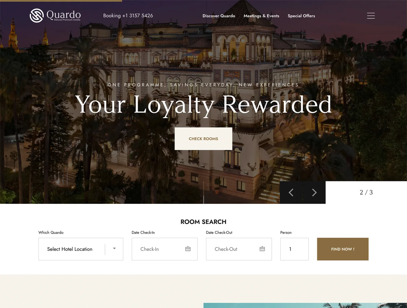快速搭建豪华酒店WordPress主题模板 Quardo Deluxe Hotels WordPress Theme插图1