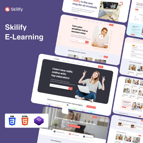在线教育学习管理系统网站html源码 Skilify For Education _ Learning Management System HTML