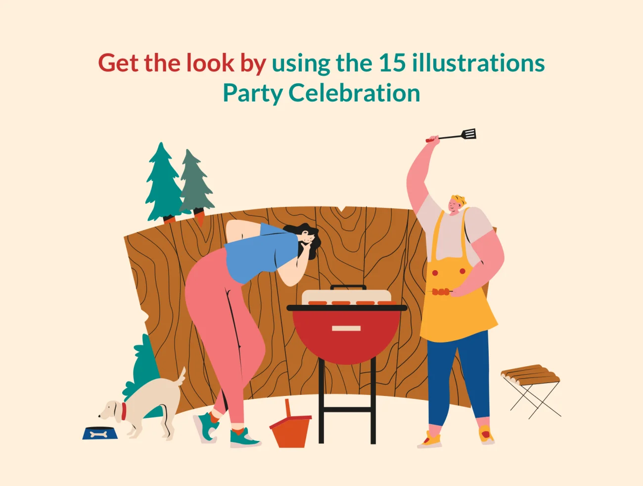 15款预设庆祝派对场景矢量插图合集 Terpesona Party & Celebration Illustration插图1