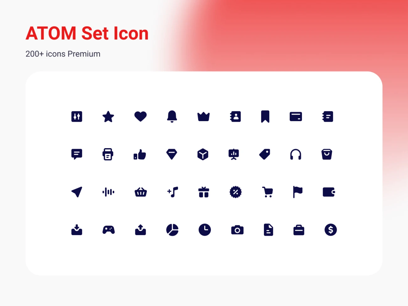 200个纯色高光常用图标合集 atom set icon插图1