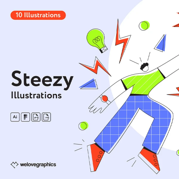 10 幅现代办公创意插画 Steezy Illustrations