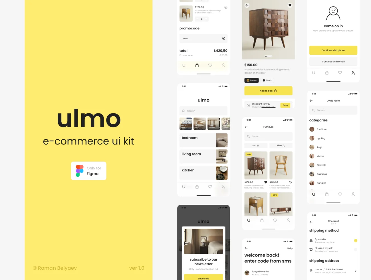 50屏电子商务iOS 用户界面工具包 Ulmo E-Commerce UI Kit插图3