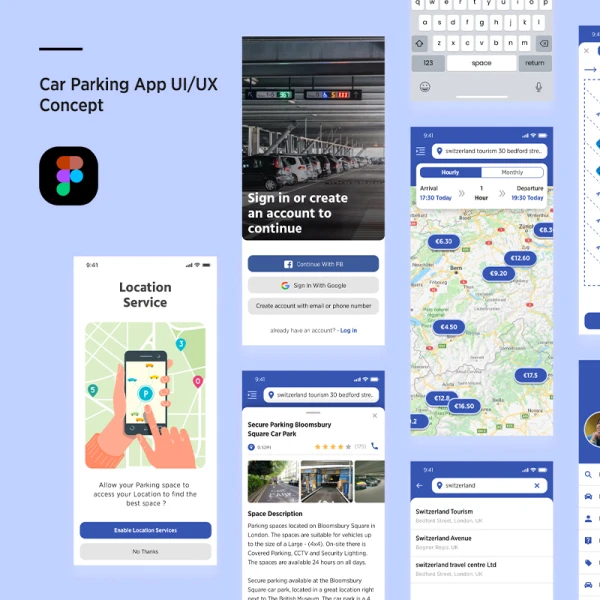 停车场移动应用程序 ui 概念 car parking mobile app ui concept