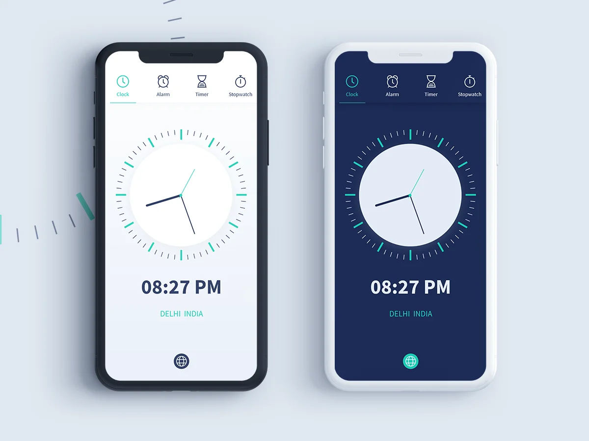 时钟闹钟计时器应用设计套件 clock app redesign challenge插图5