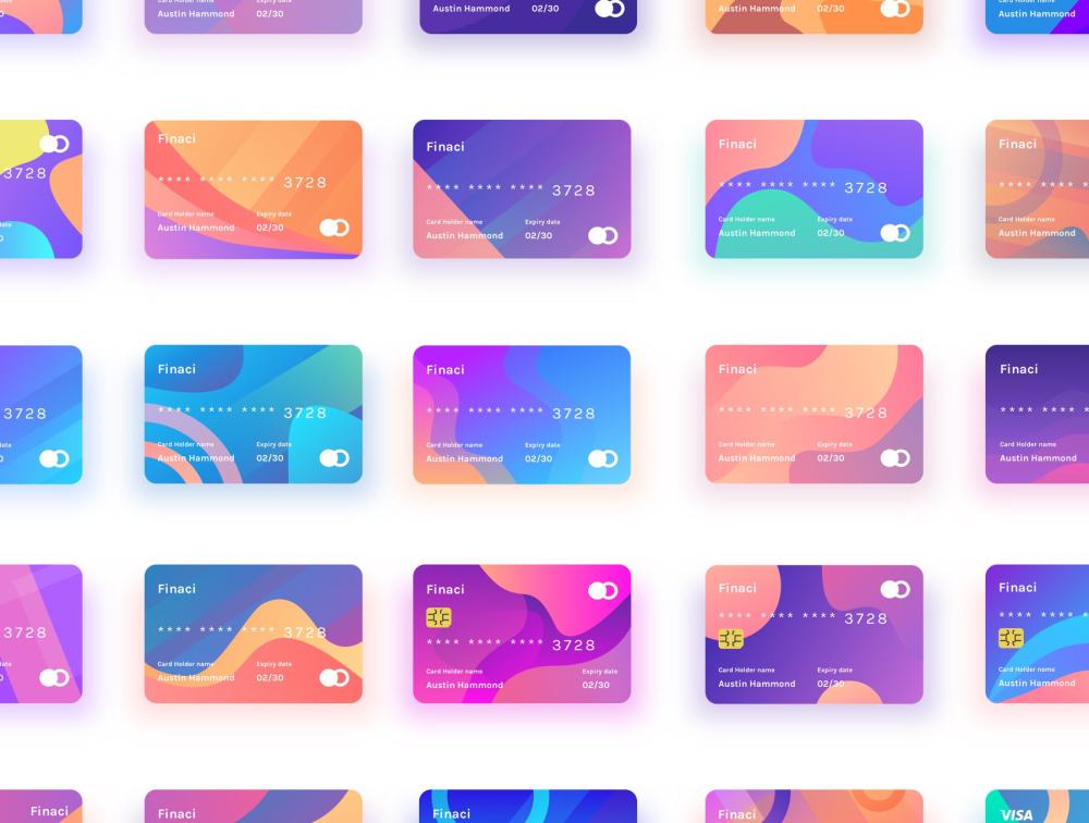 金融借记信用卡会员卡设计 finaci financial debit credit ui card插图3