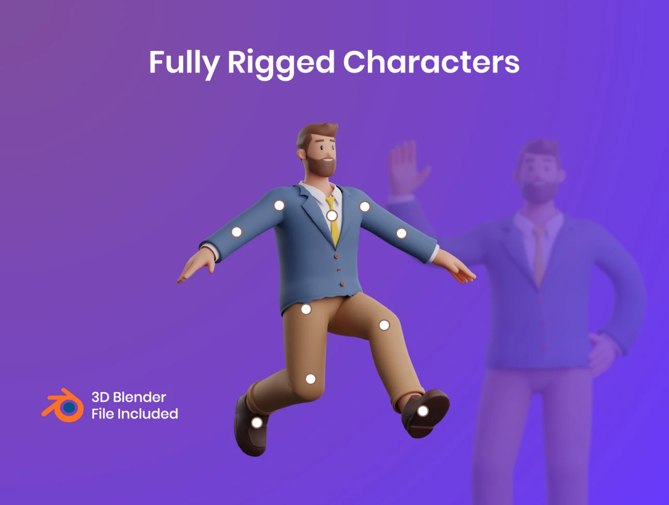 30款商业3D人物角色插画包 – 2种像机角度 3D Business Illustration Character Pack插图1