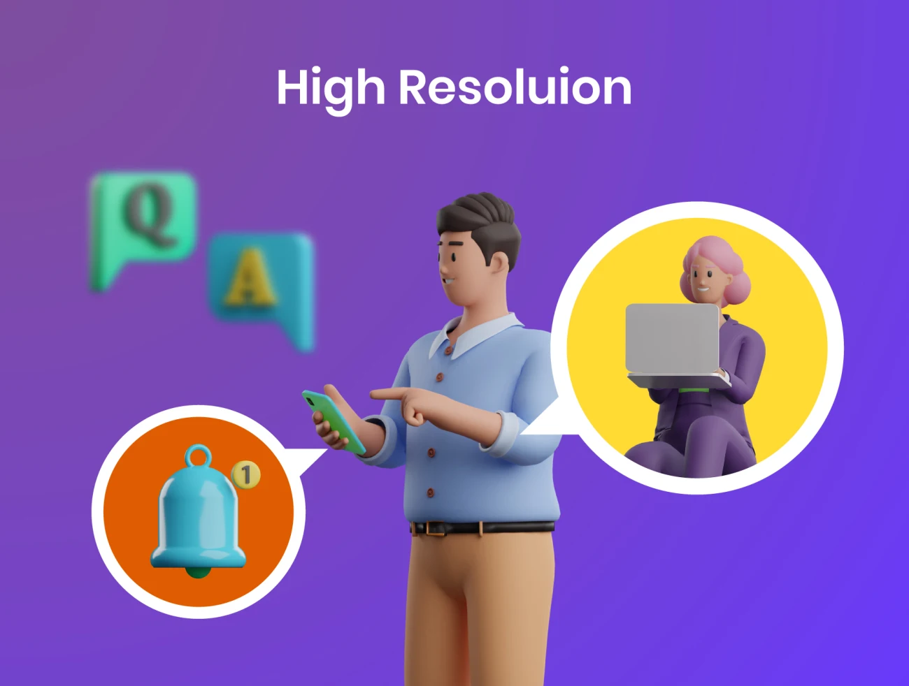 30款商业3D人物角色插画包 – 2种像机角度 3D Business Illustration Character Pack插图9