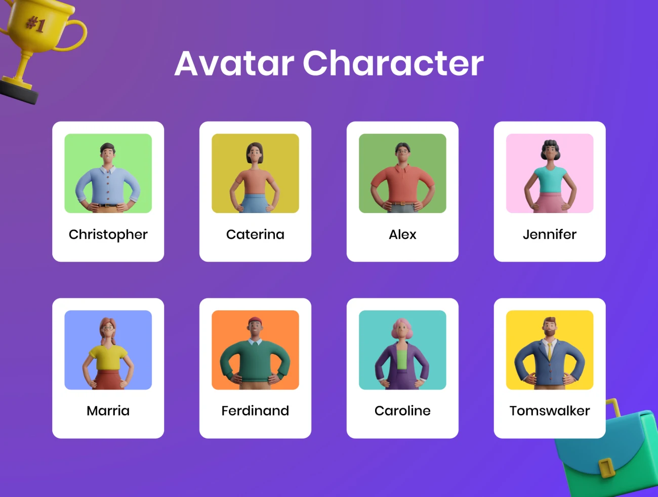 30款商业3D人物角色插画包 – 2种像机角度 3D Business Illustration Character Pack插图13