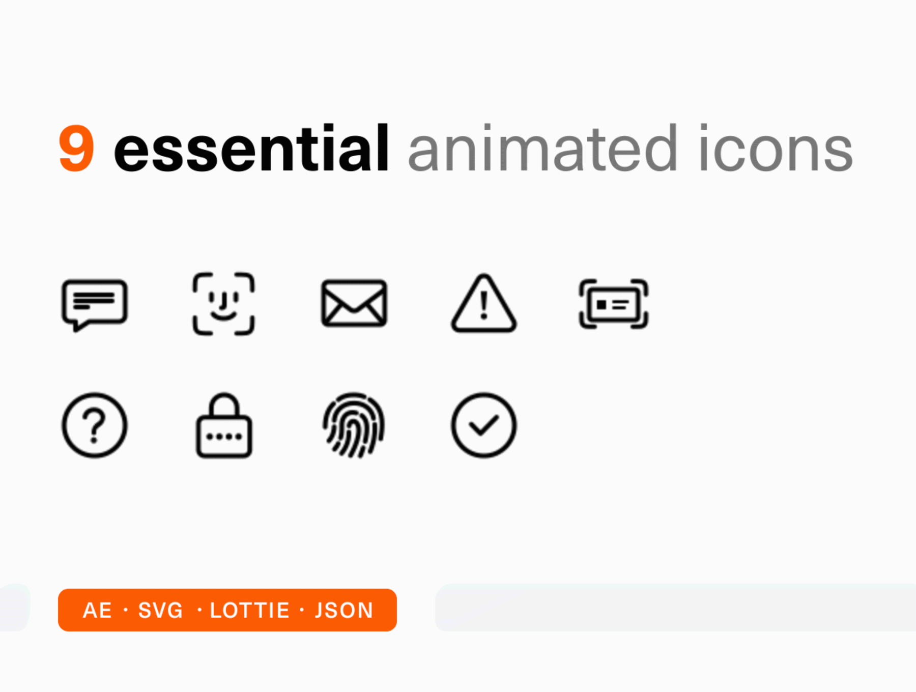 9款常用必备动画图标HTML源码AE模板 9 Essential Animated Icons-3D/图标、动画展示-到位啦UI