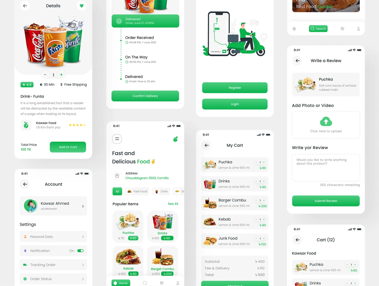 50个外卖点餐配送手机应用套件 FoodCai – Food Delivery Mobile App插图5