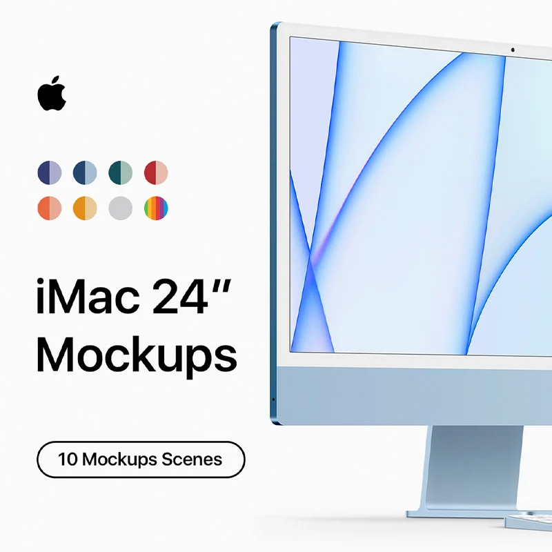 10款新款2021年24寸iMac电脑智能样机模型 iMac Mockups缩略图到位啦UI
