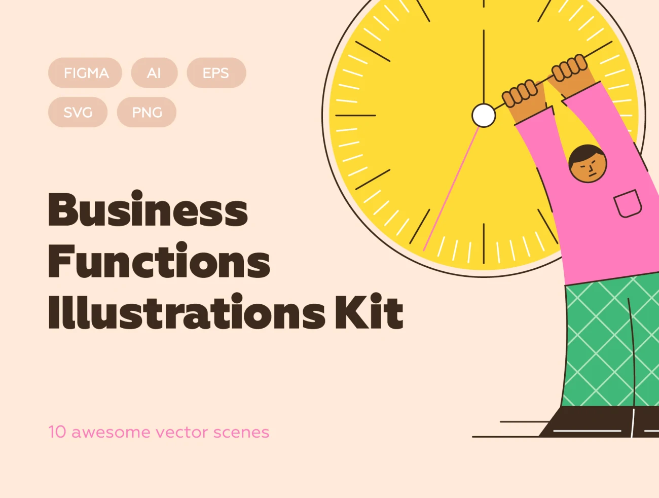 10款创意个性商业功能很棒的矢量插图套件 Business Functions Illustrations Kit插图1
