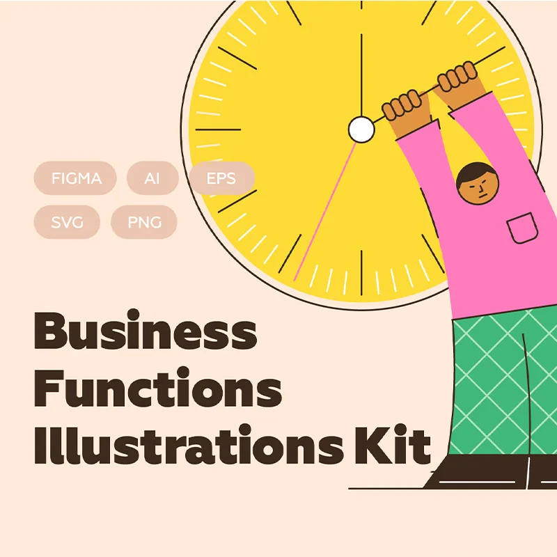 10款创意个性商业功能很棒的矢量插图套件 Business Functions Illustrations Kit缩略图到位啦UI