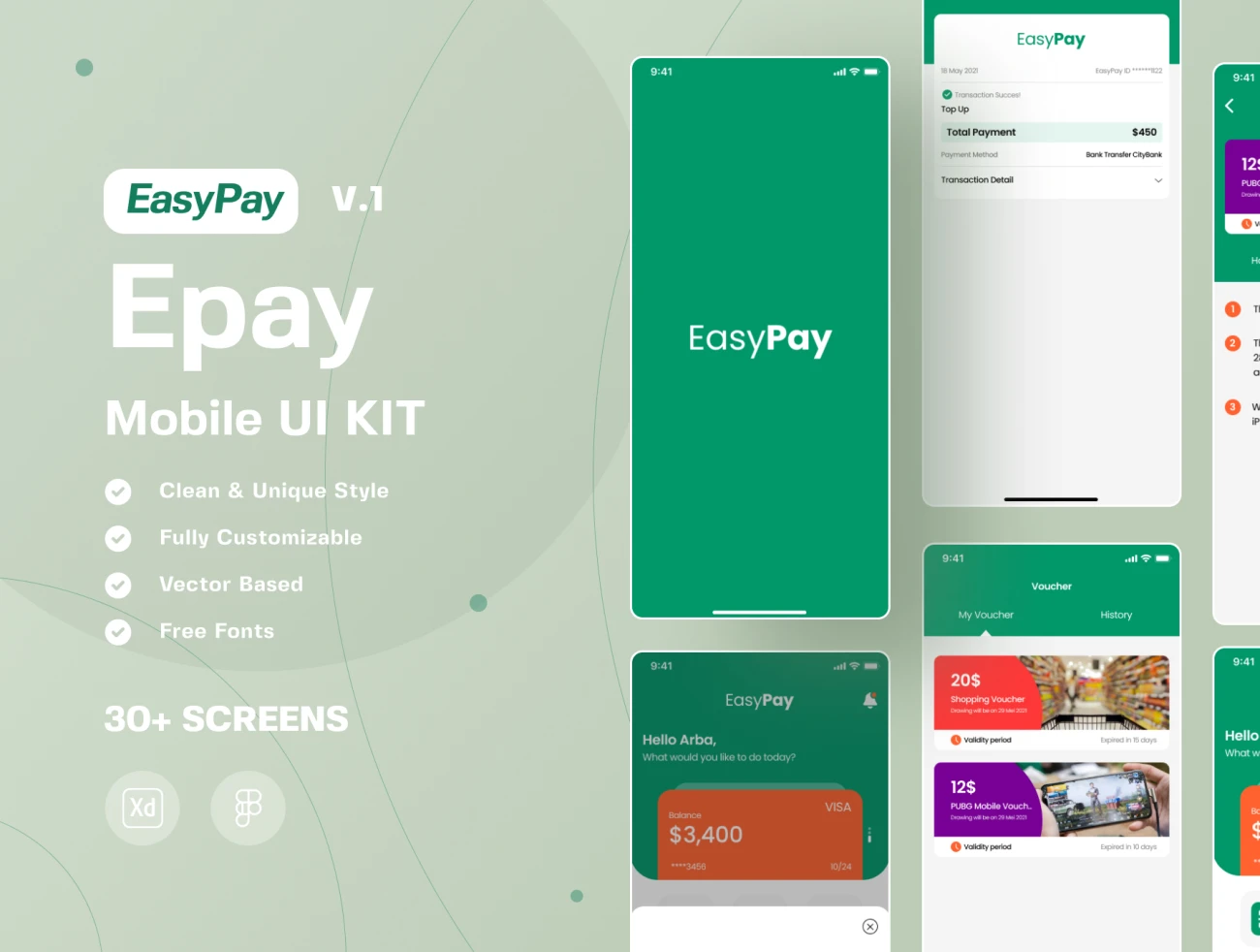 30屏在线支付手机UI工具包 Easypay – Epay Mobile UI Kit插图3