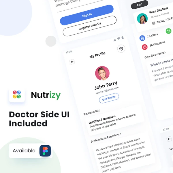 40屏完整版高级工作招聘求职应用UI设计套件 Nutrizy - Premium Job Finder App UI Kit