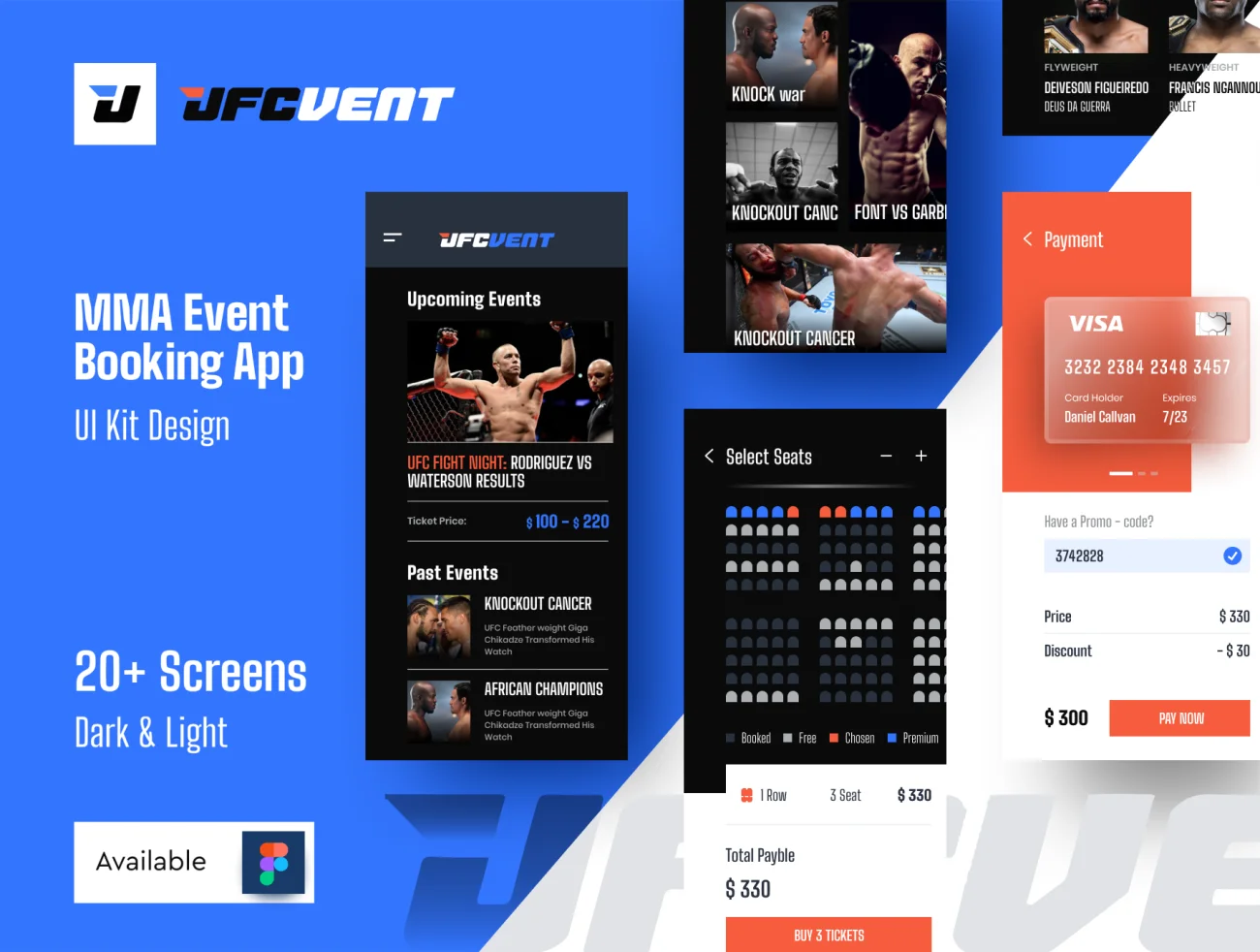 20屏完整版UFC MMA拳击摔跤综合格斗赛事比赛应用 UFC VENT – MMA Event Booking app插图1