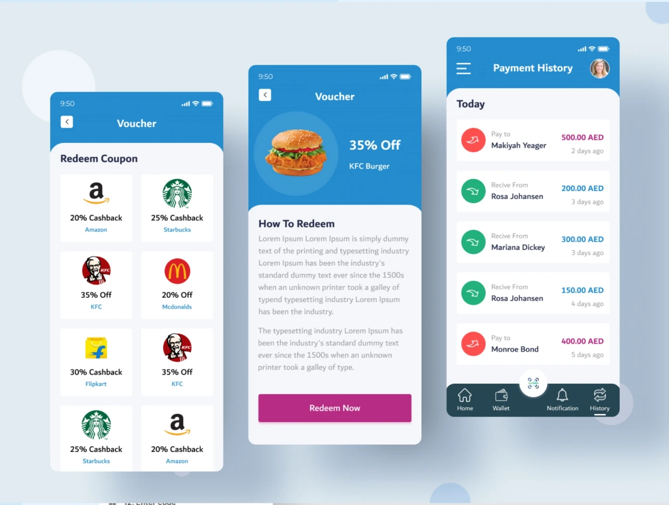 30屏在线钱包金融理财应用UI模板 Transfer – Online wallet app插图11