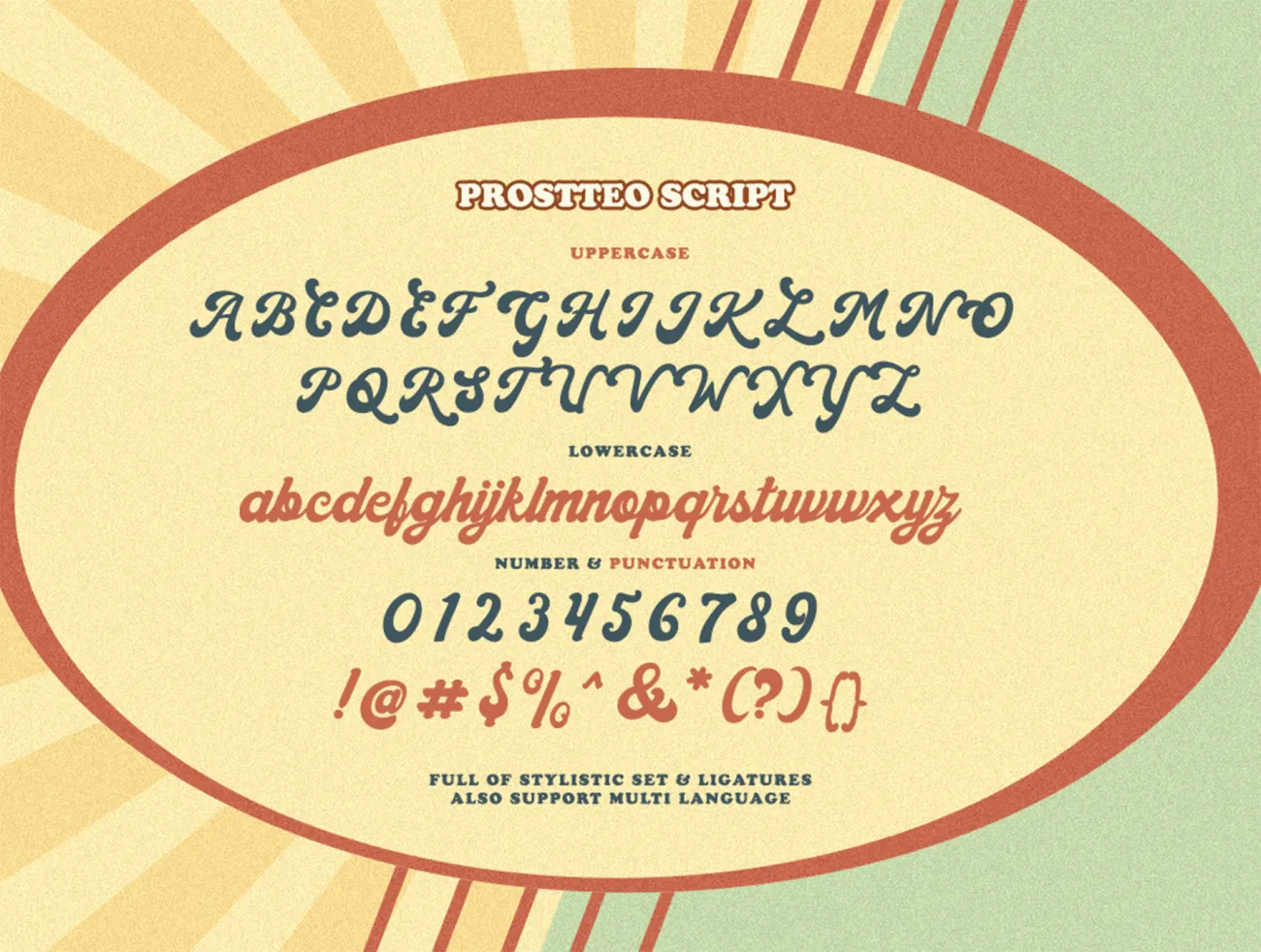 粗体衬线连体复古英文字体 PROSTTEO – Bold Script Font插图1