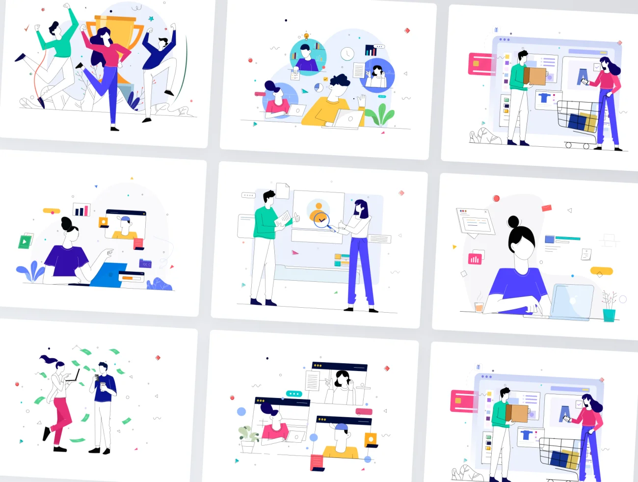 15幅适用于初创公司团队企业矢量插图 Starty – Startup Illustration Pack插图9