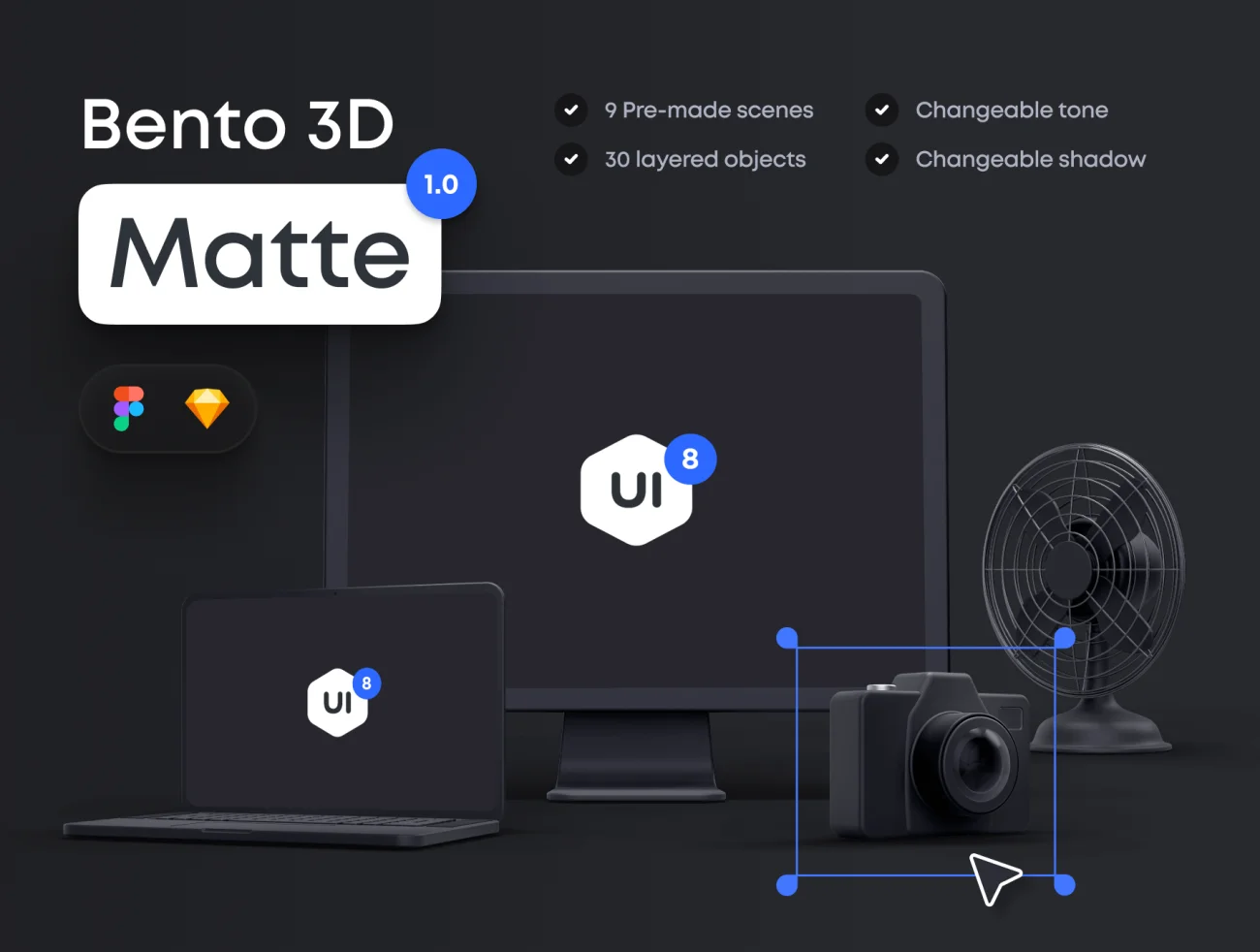 30个常用办公生活icon哑光3D图标合集 Bento Matte 1.0插图1