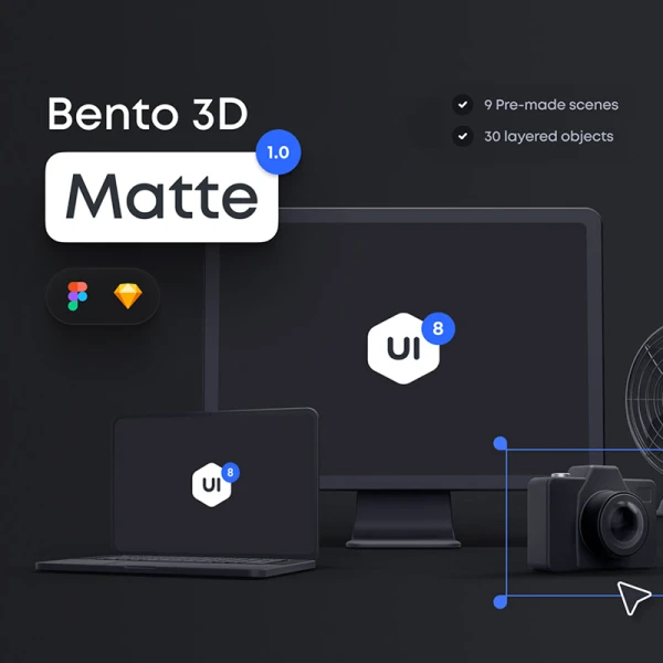 30个常用办公生活icon哑光3D图标合集 Bento Matte 1.0