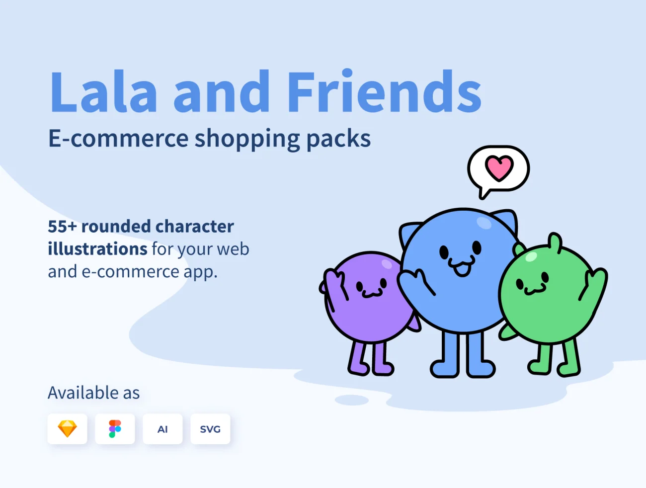 拉拉和它的朋友们可爱有趣的卡通购物形象图标合集 Lala and Friends Icon插图1