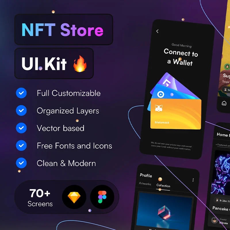 NFT数字版权区块链交易平台应用设计套件 NFT Store UI Kit缩略图到位啦UI