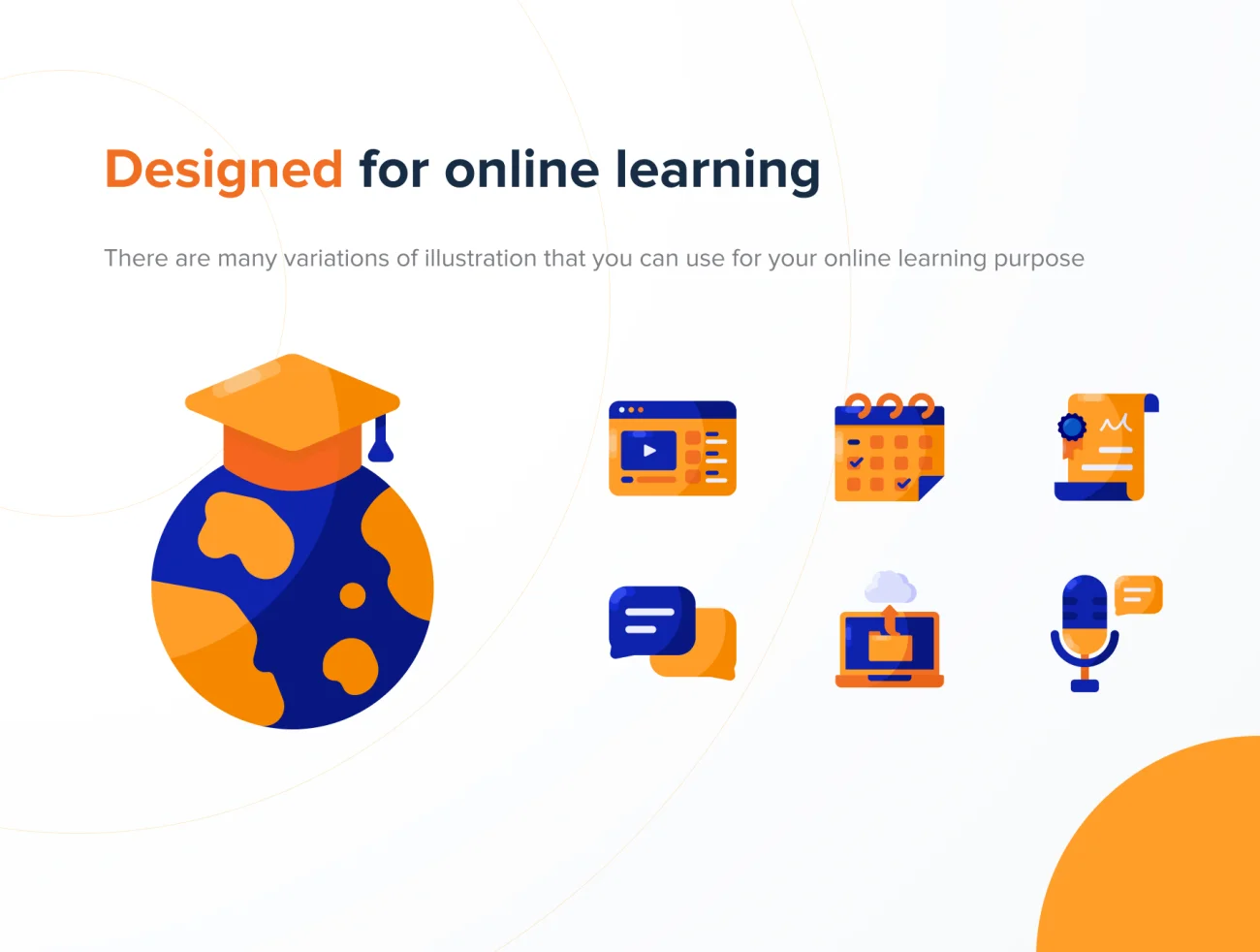 70款多彩线性在线教育图标合集 Online Learning Icon Illustrations插图7