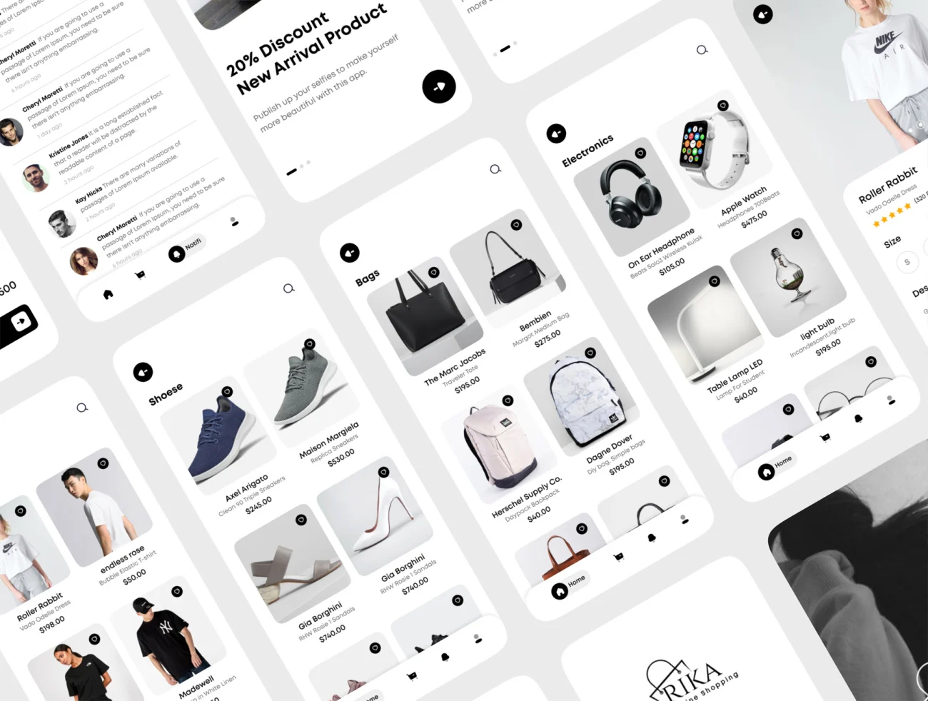 50屏时尚电商服饰电子产品应用 UI 套件 Rika – eCommerce Mobile App UI Kit插图11